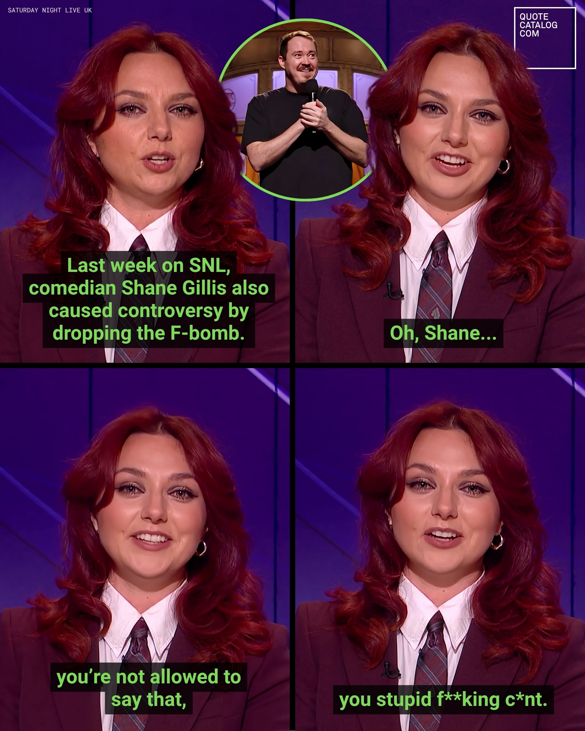 SNL UK's Ania Magliano aimed an intentional, uncensored insult at Shane Gillis on the October 17 Weekend Update, a week after his accidental F-bomb on the…