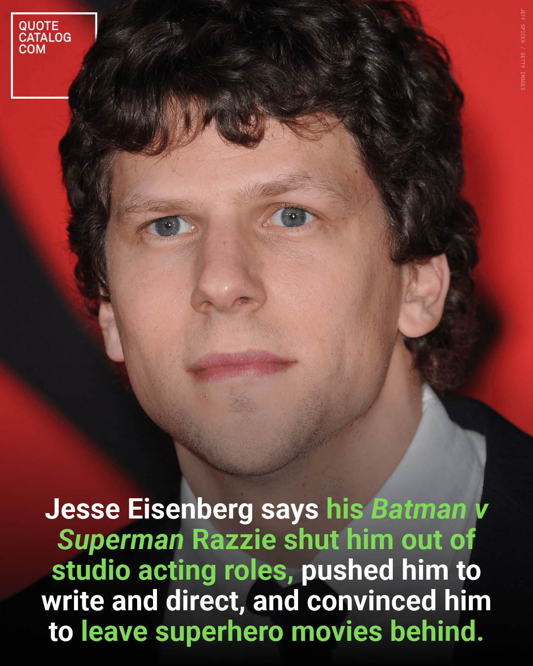 Jesse Eisenberg won the Golden Raspberry for Worst Supporting Actor for playing Lex Luthor in 2016's Batman v Superman: Dawn of Justice, and he says that one…