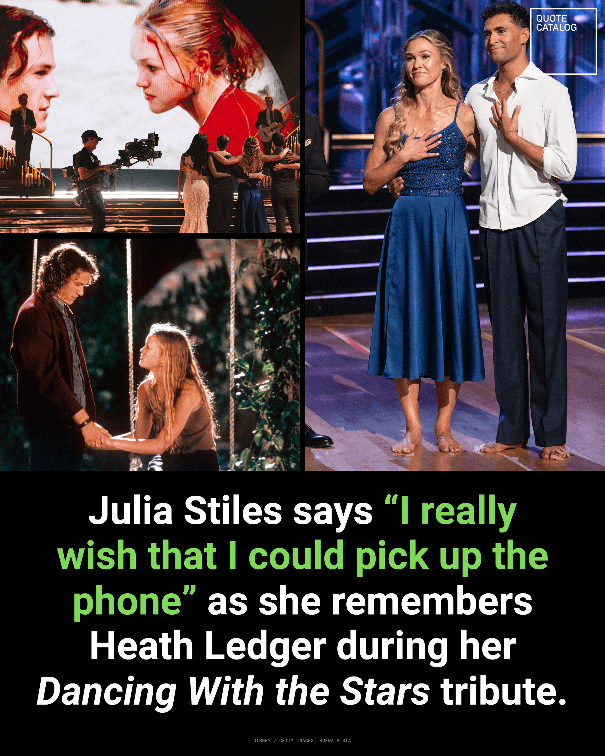 Julia Stiles danced to “Can't Take My Eyes Off You” on Dedication Night, the Frankie Valli song Heath Ledger's Patrick serenades her character with in 1999's 10…