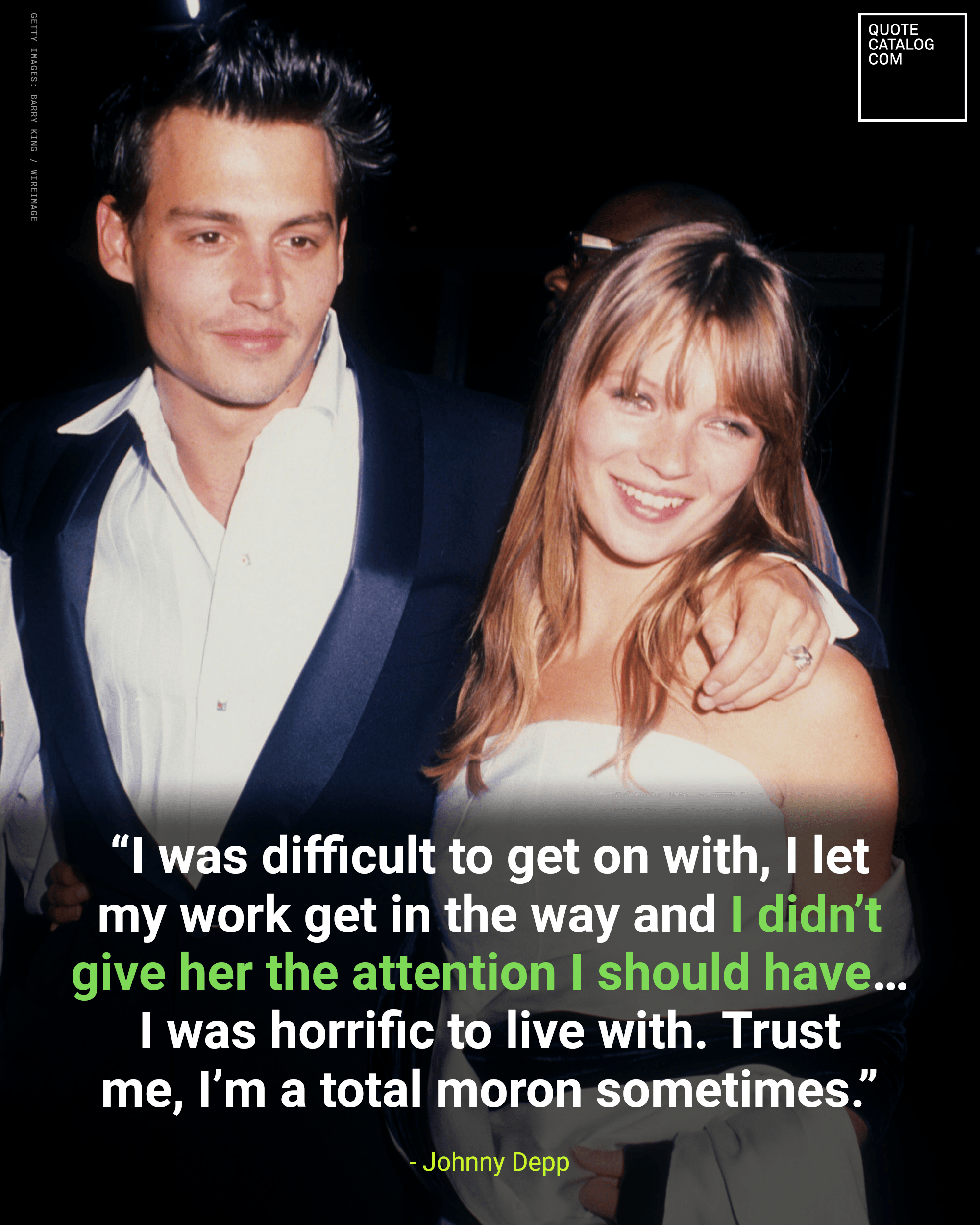 Johnny Depp publicly took responsibility for his breakup with Kate Moss, saying his work and his temperament had damaged their relationship. Moss later said she…