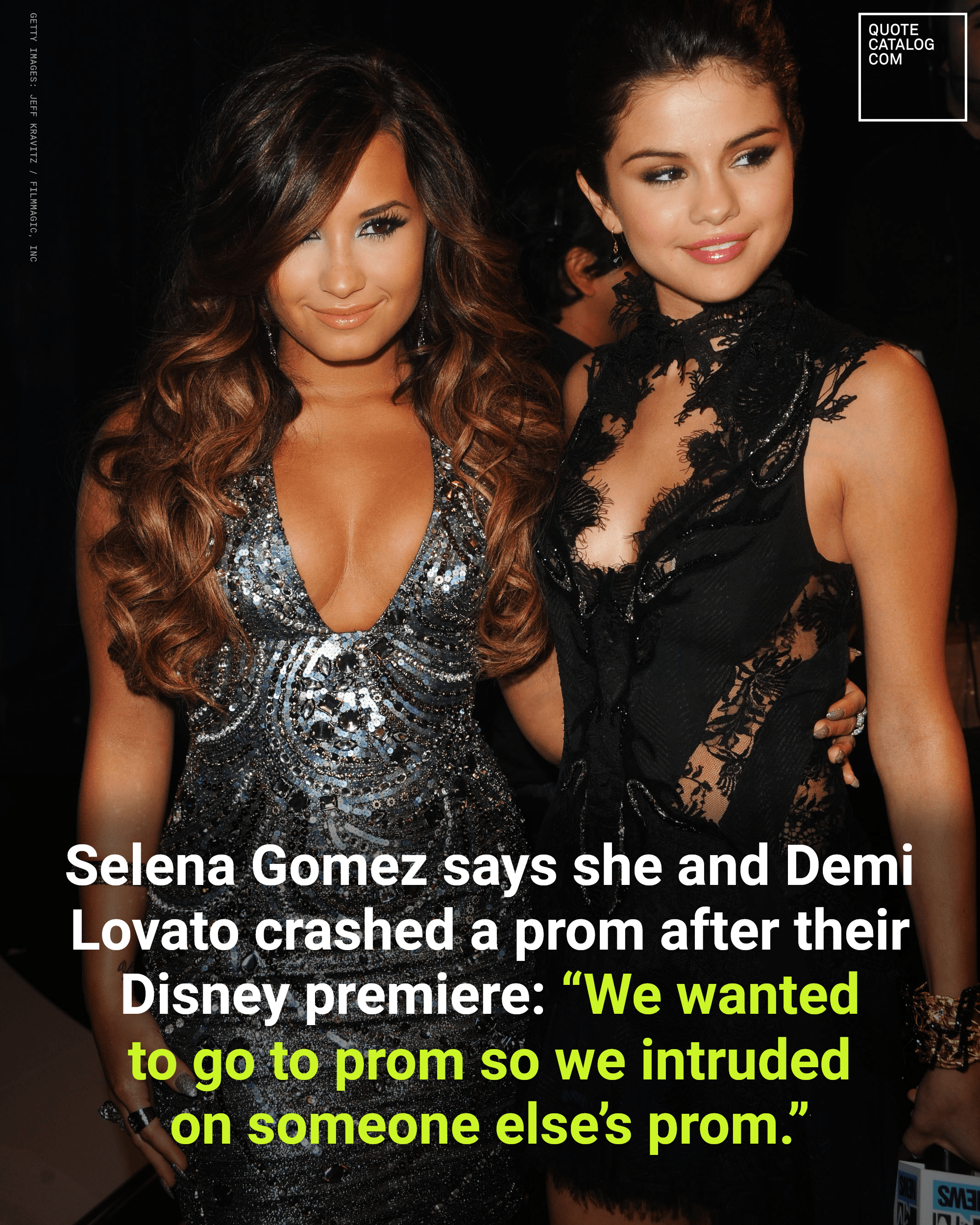Selena Gomez and Demi Lovato had just attended the 2009 premiere of Princess Protection Program when they decided to join a prom they remembered taking place…